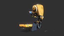 Monocykl Sci-Fi Robot Low-poly 3D model