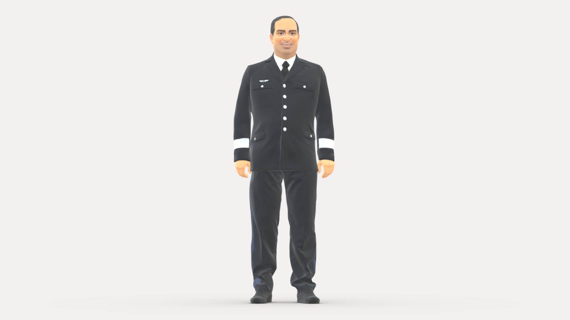 Male pilot in uniform 0294 3d model