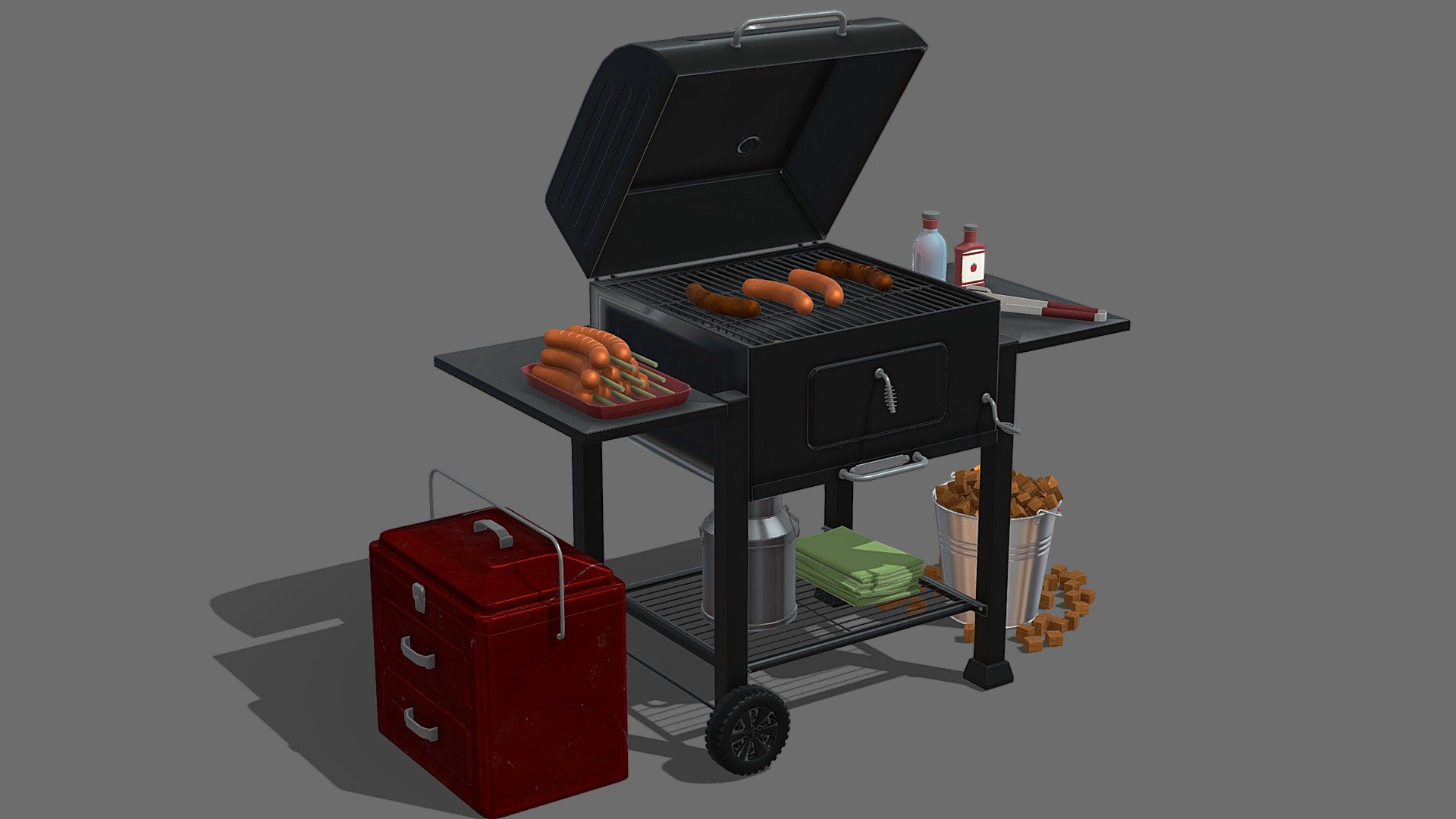 grill Set 3d model