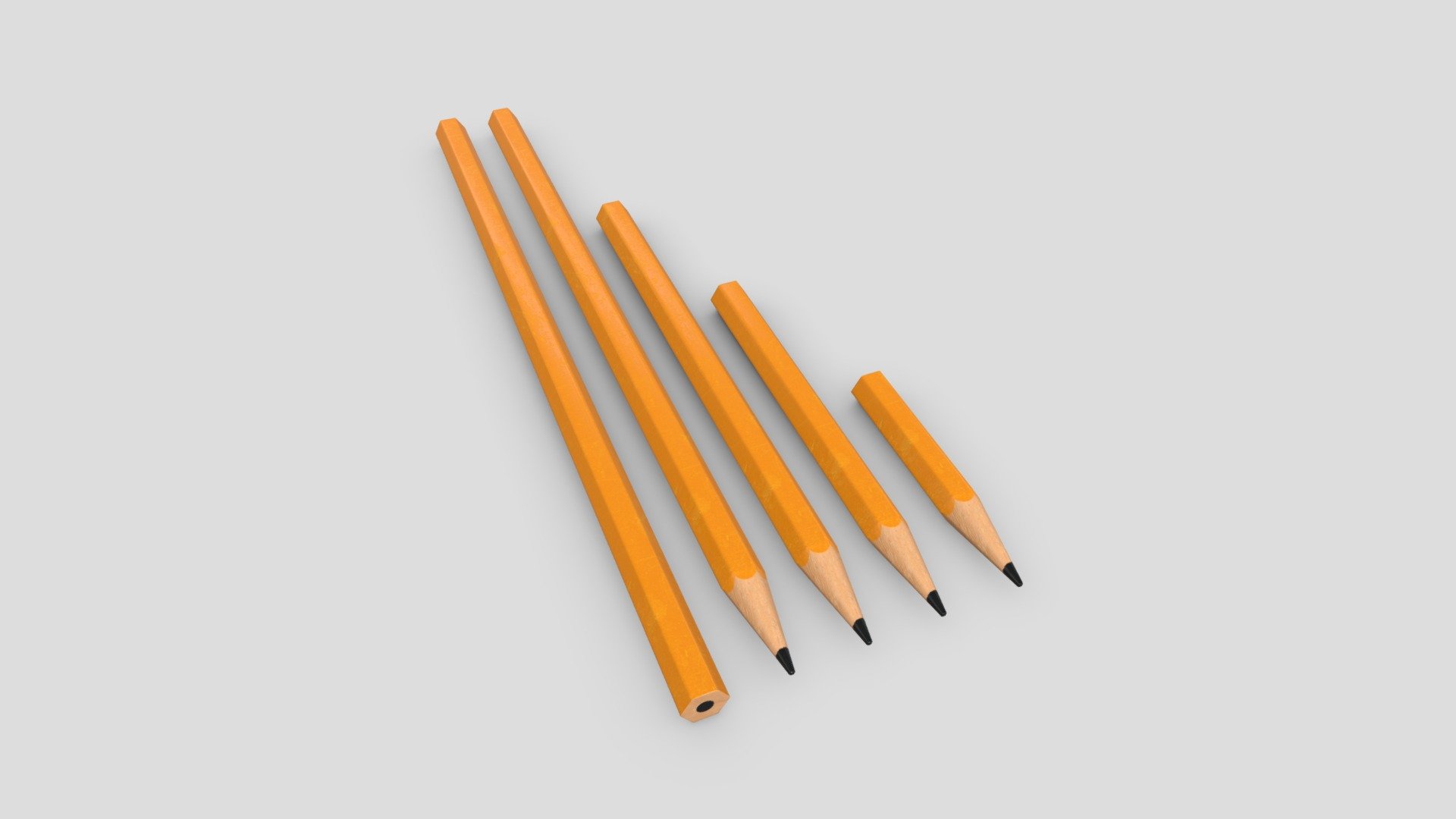 Pencil Sizes 3d model