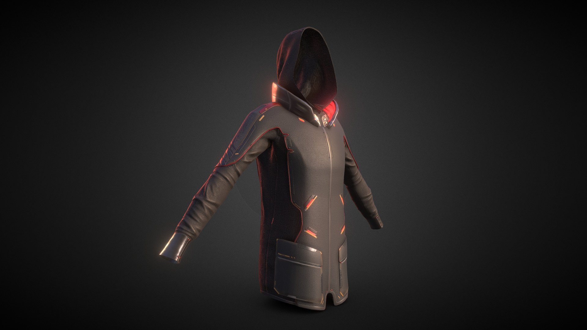 Sci-fi Hoodie 3d model