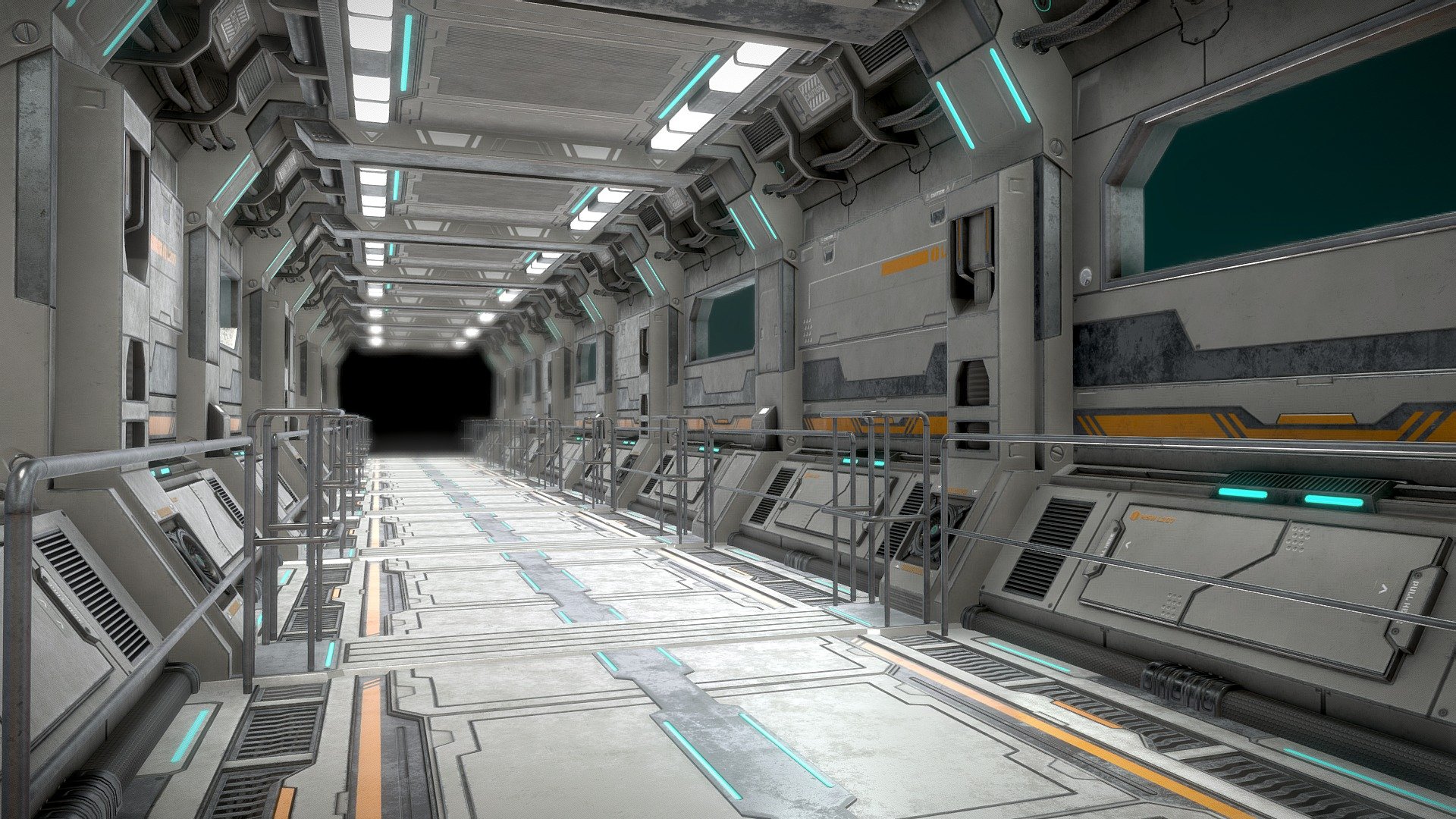 Sci-Fi Modular Corridor Version 2 3d model