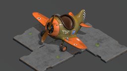 Stylized lowpoly airplane