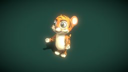 Cartoon Tiger Animated 3D Model