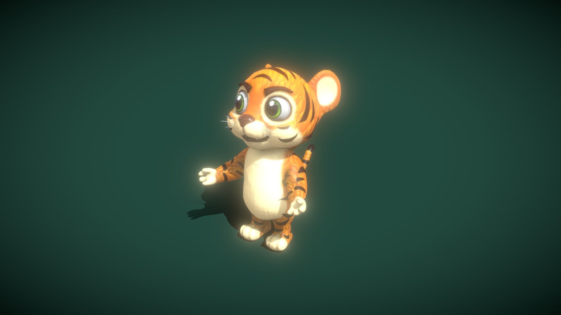 Cartoon Tiger Animated 3D Model 3d model