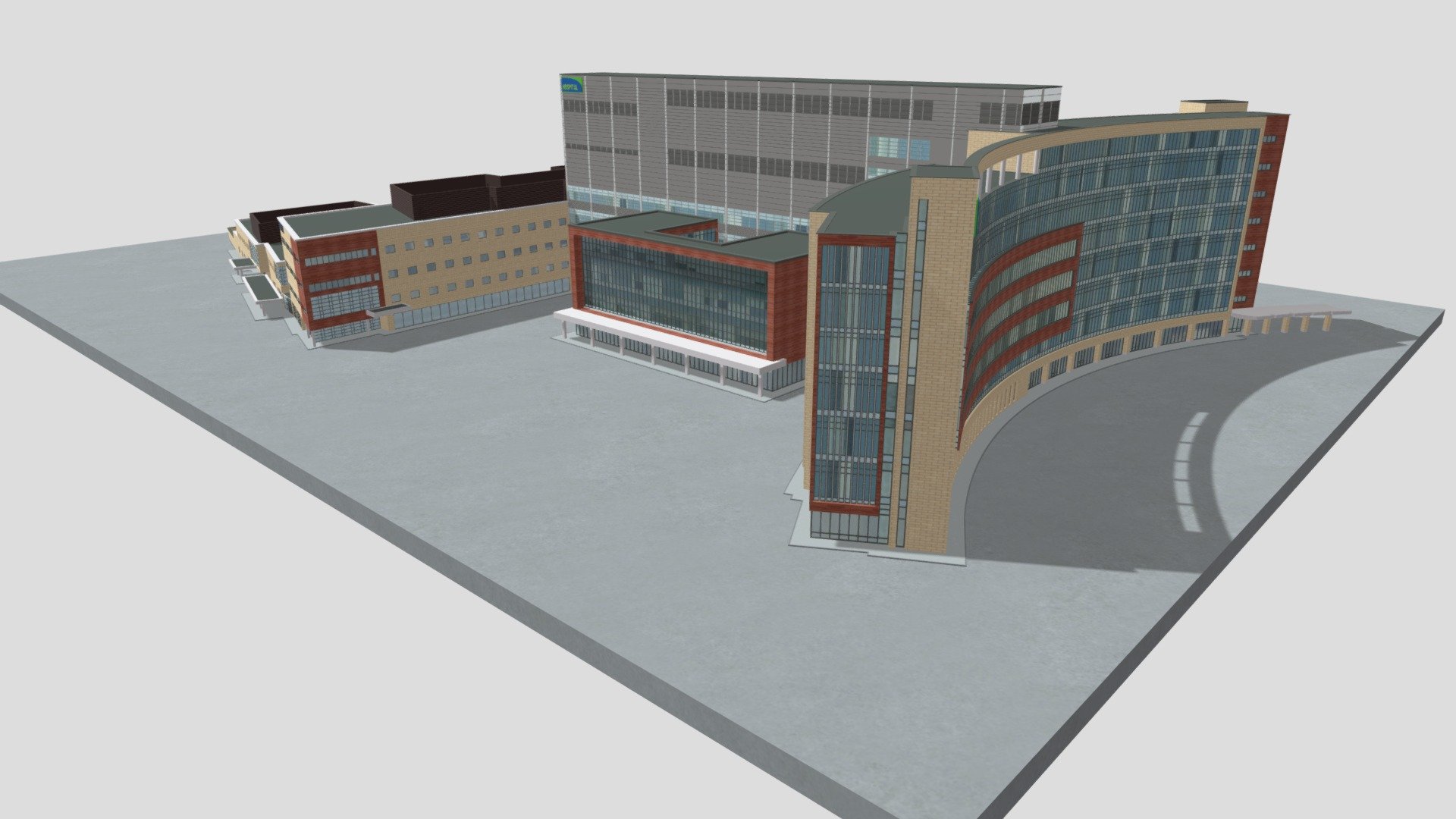 Hospital Building 3d model