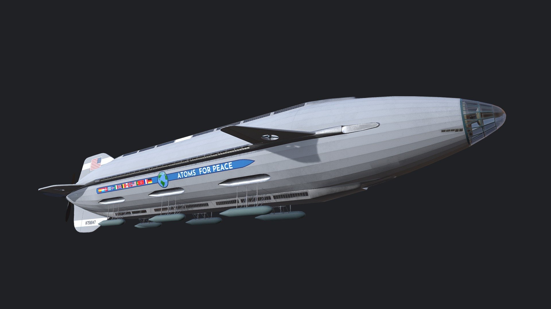 Atoms for peace dirigible 3d model