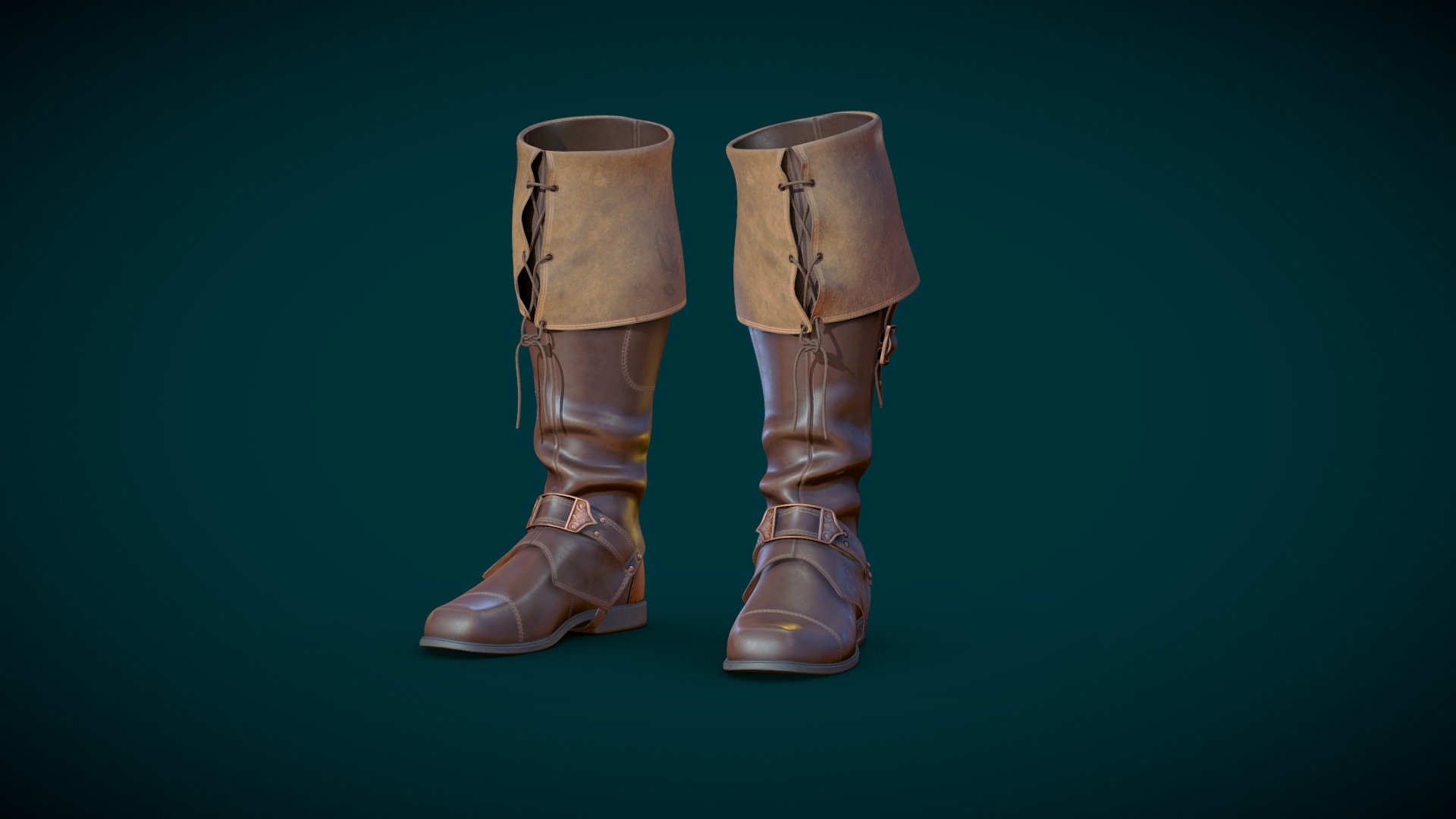 Vintage boots 3d model