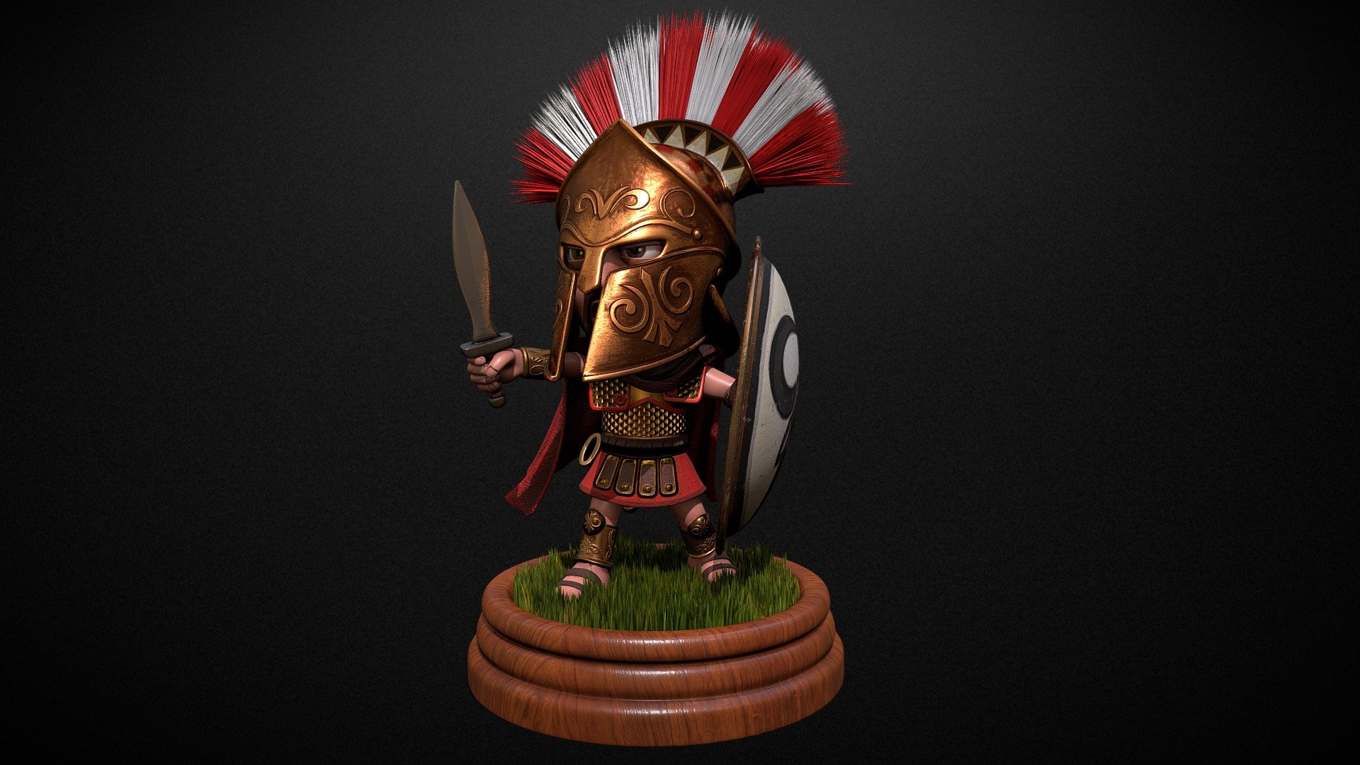 Spartan enomotarch toy style 3d model