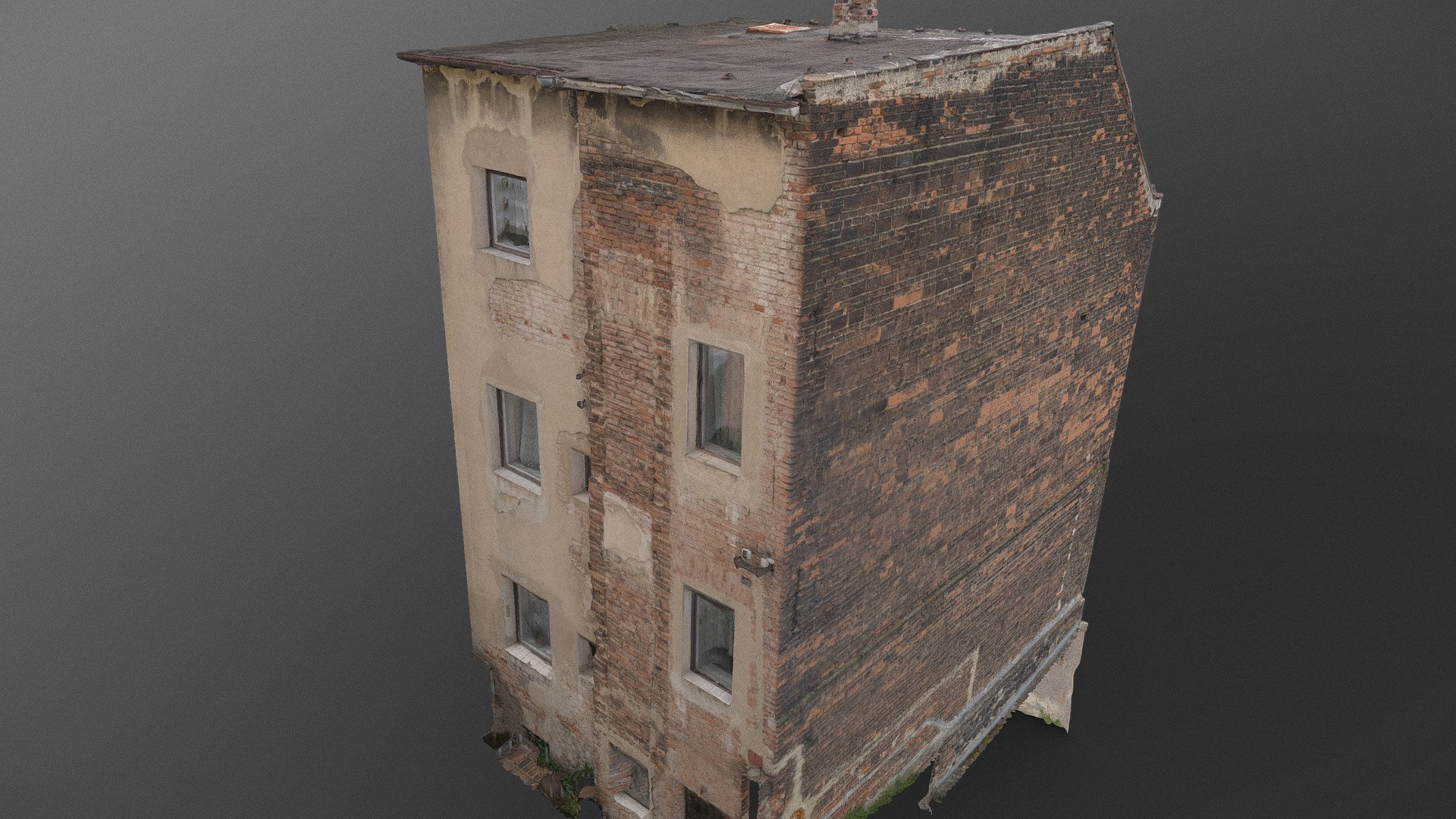 Dark bricks ruin 3d model