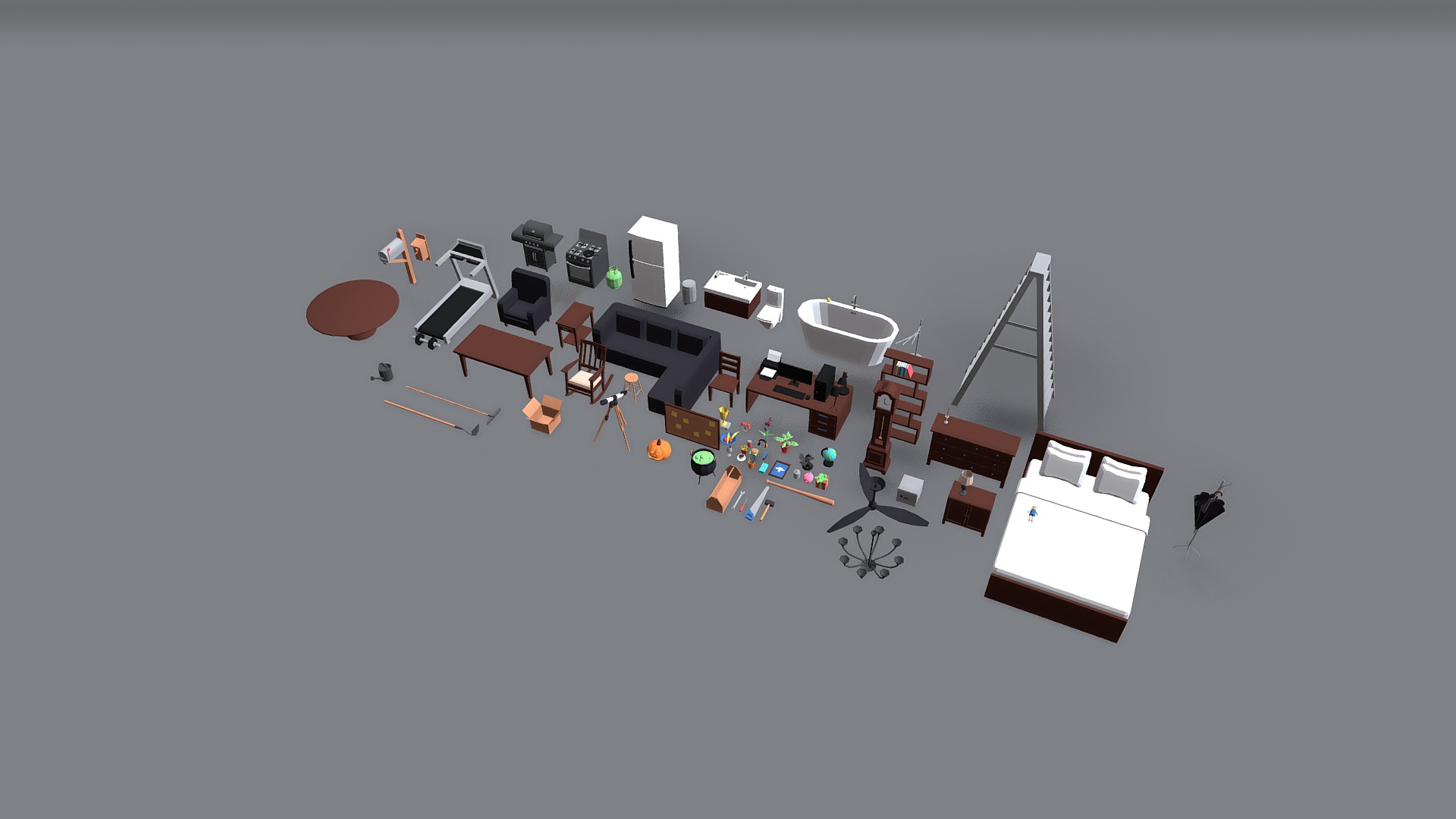 Low poly Household Props 001 3d model