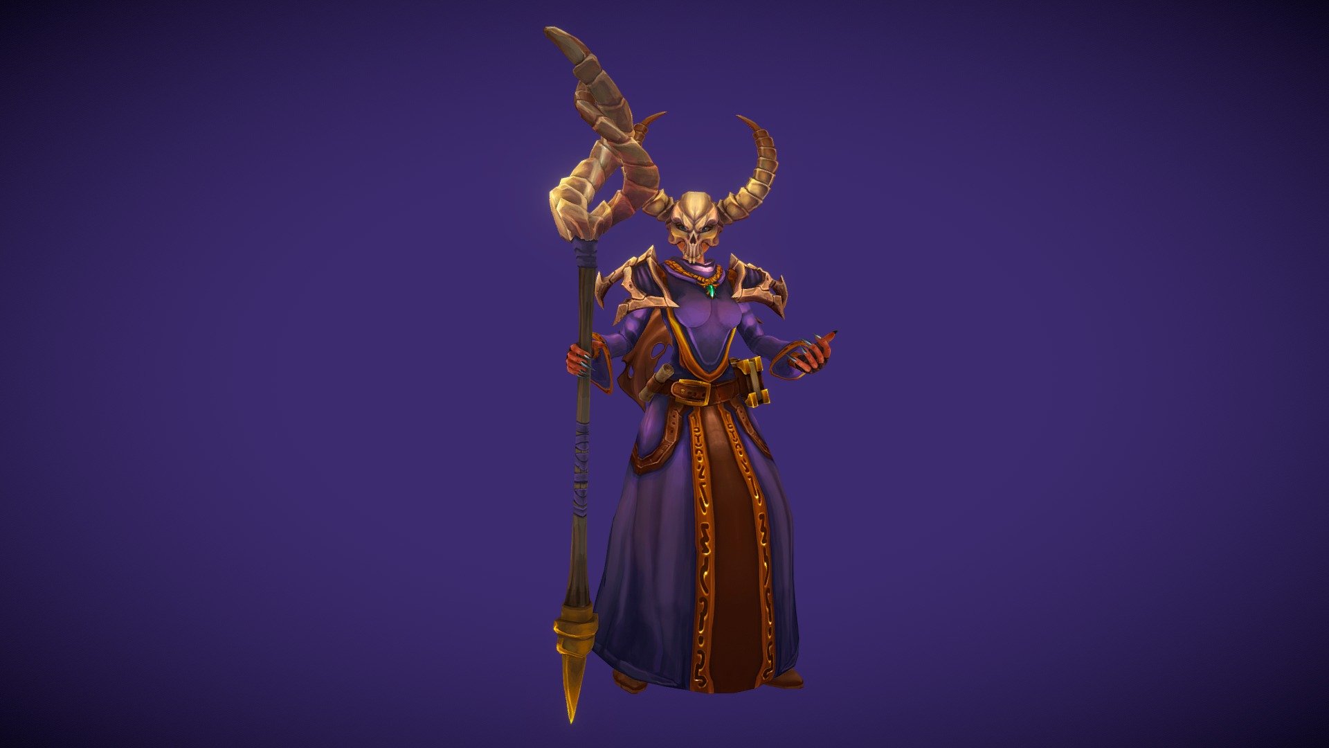 Stylized Human Female Necromancer(Outfit) 3d model