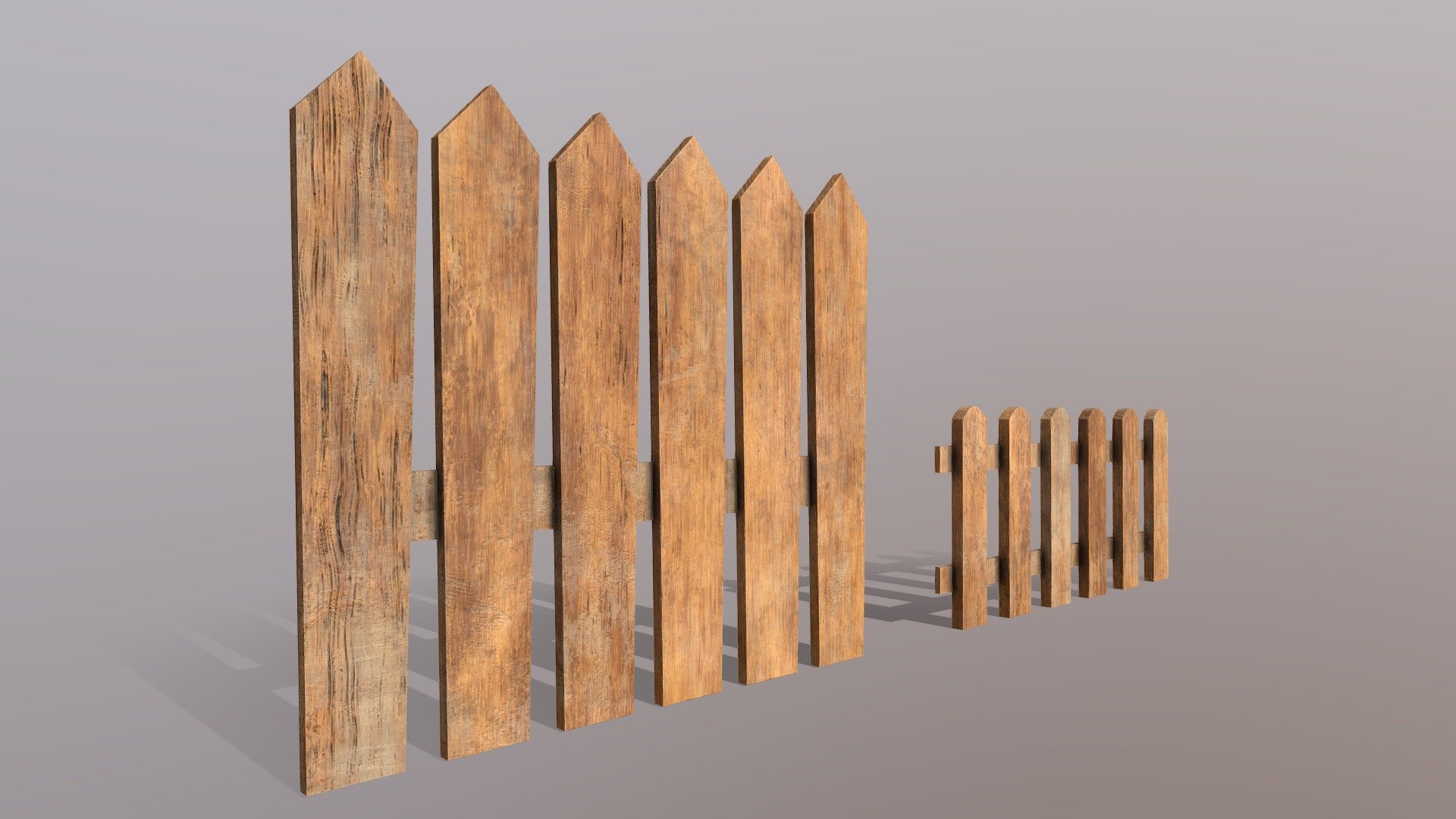 Wooden Fences PBR 3d model