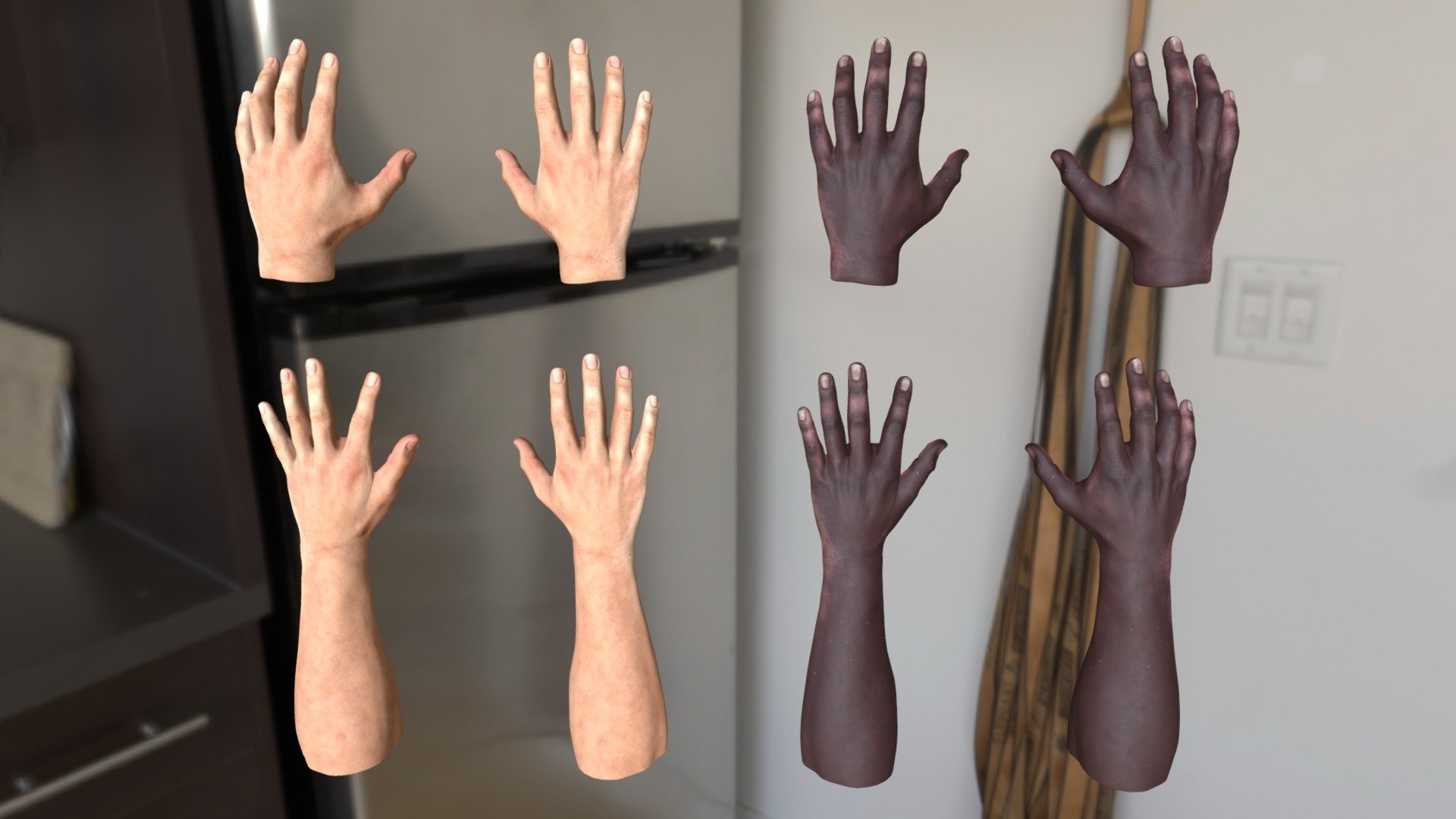 Leap Motion Realistic Male Hands Asset 3d model