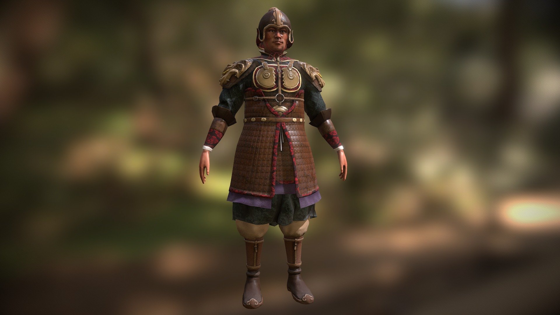 Traditional Ancient Ly Dynasty Warrior 3d model