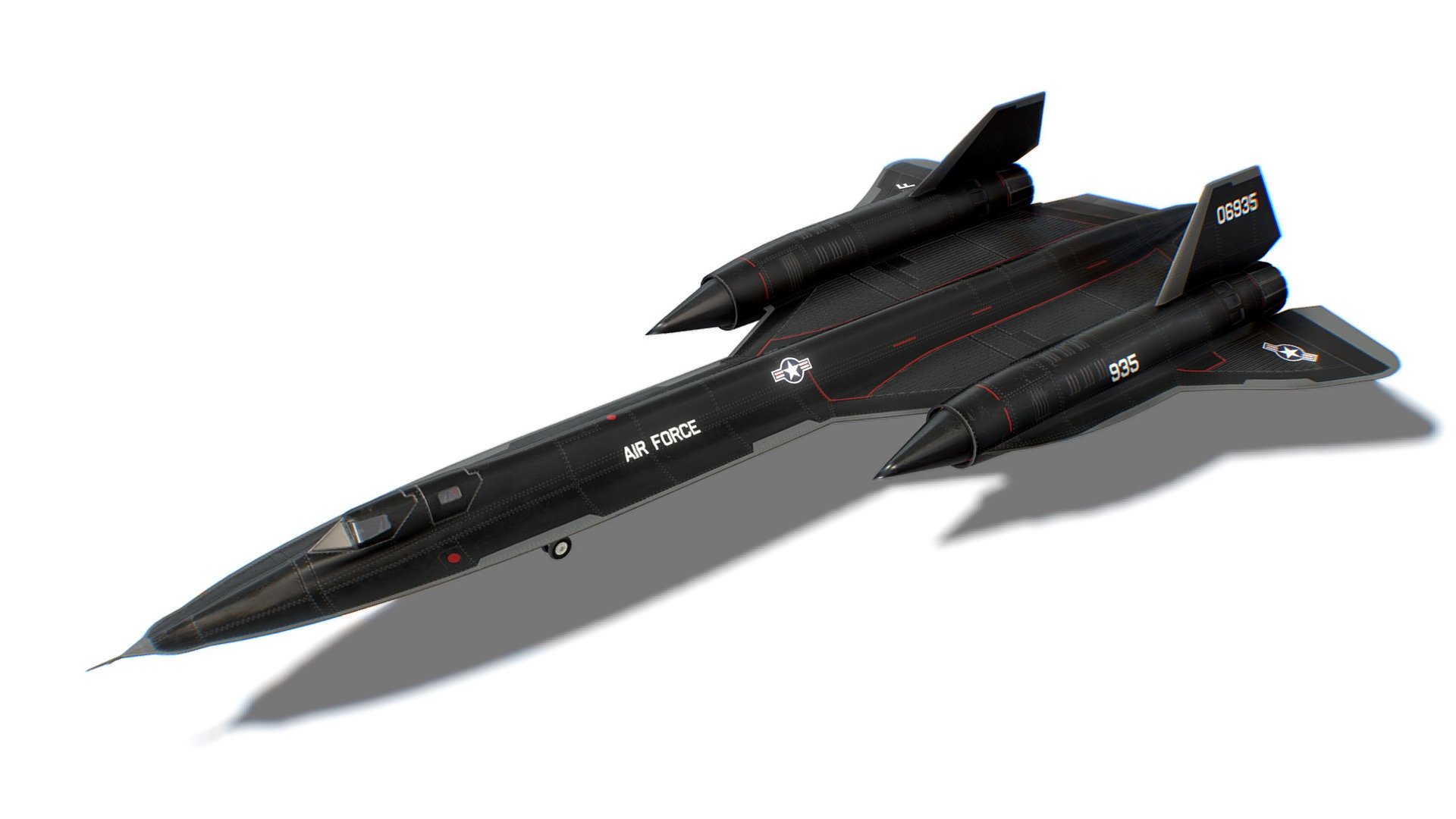 YF-12A Blackbird Jet Fighter Aircraft 3d model