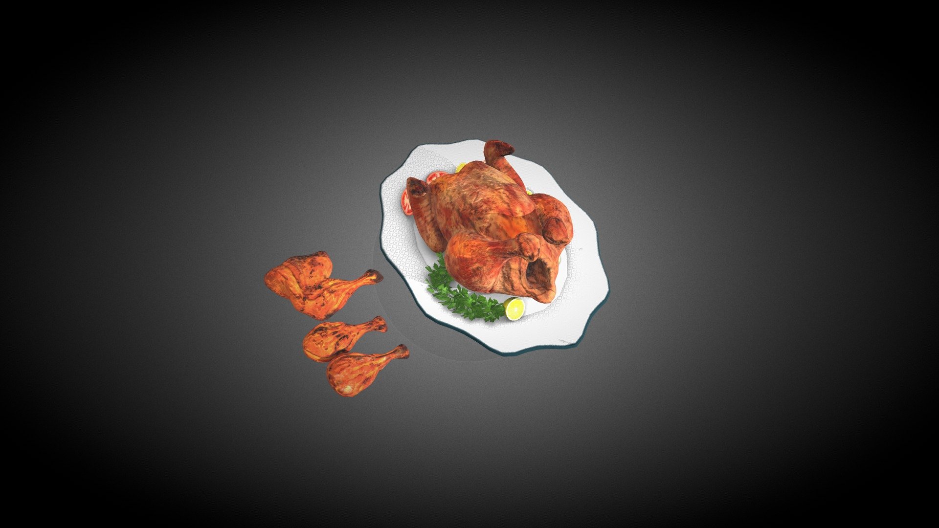 Grilled Chicken 3d model