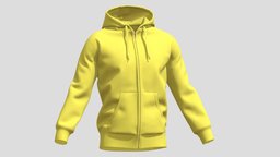 Hoodie Zip Yellow PBR Realistic