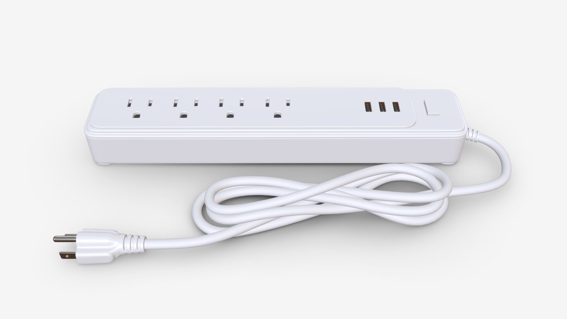 Power strip USA with USB ports 3d model