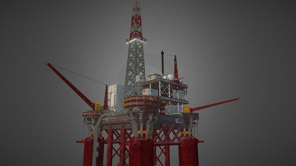 Oil rig platform 3d model