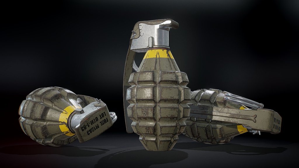 Free Grenade Tutorial 3d model