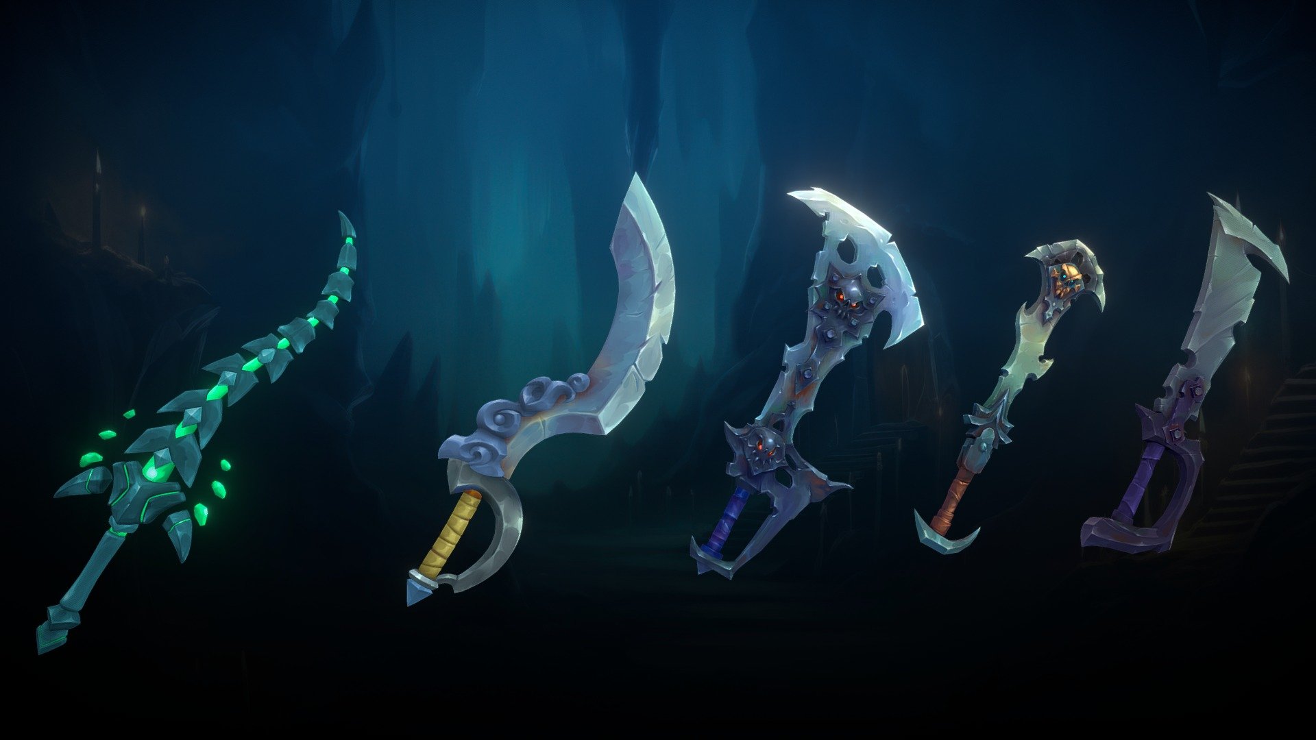 Stylized Fantasy Swords 3d model