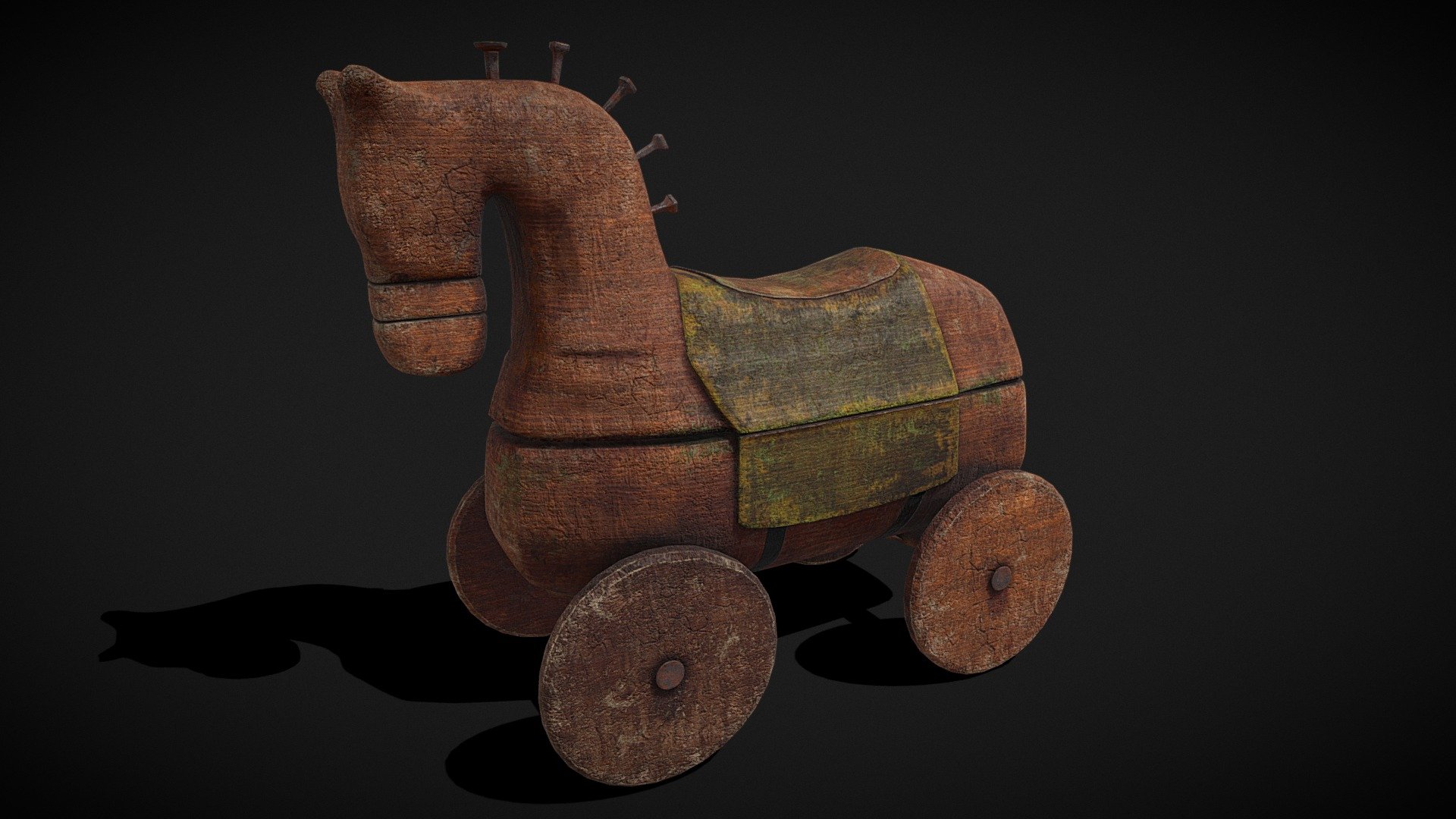 Medieval Horse Pull Along 3d model