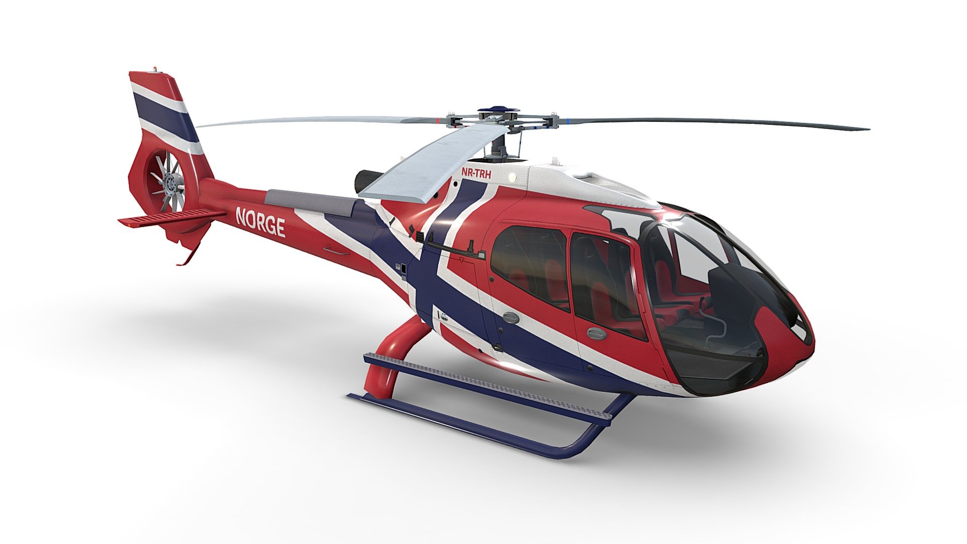 Norge Helicopter Airbus H130 Livery 27 3d model