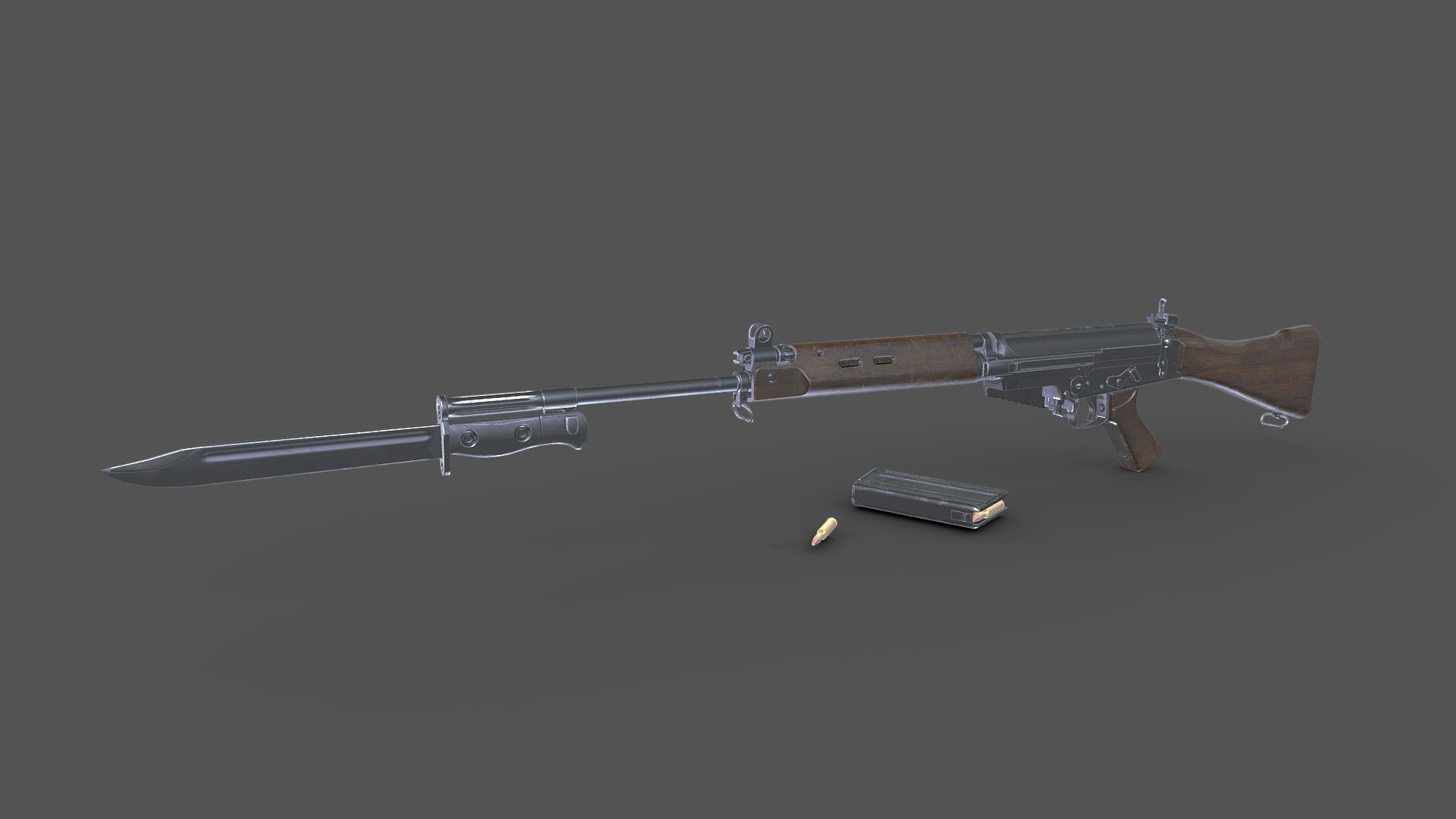 L1A1 Self-Loading Rifle 3d model