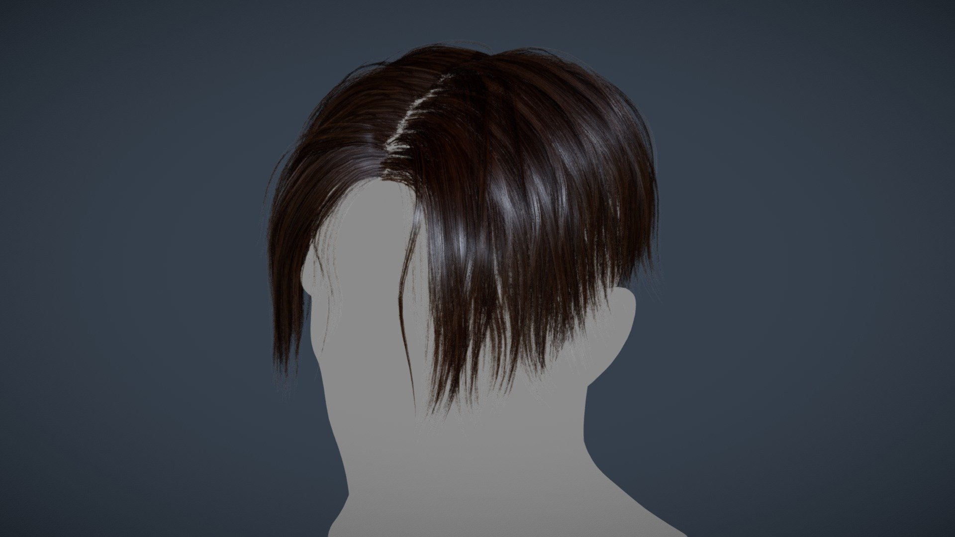 game ready male hairstyle 3d model