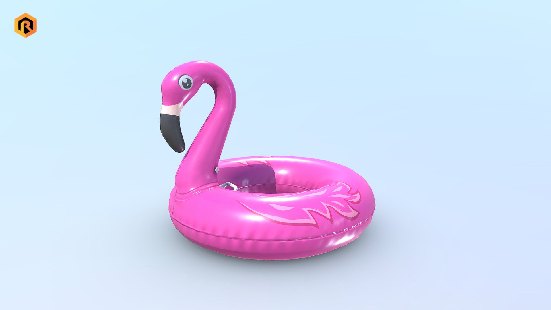 Inflatable Pink Flamingo Toy 3d model