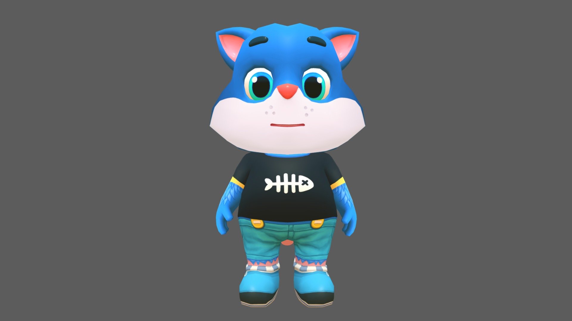 Cat Kitten Animated Rigged 3d model