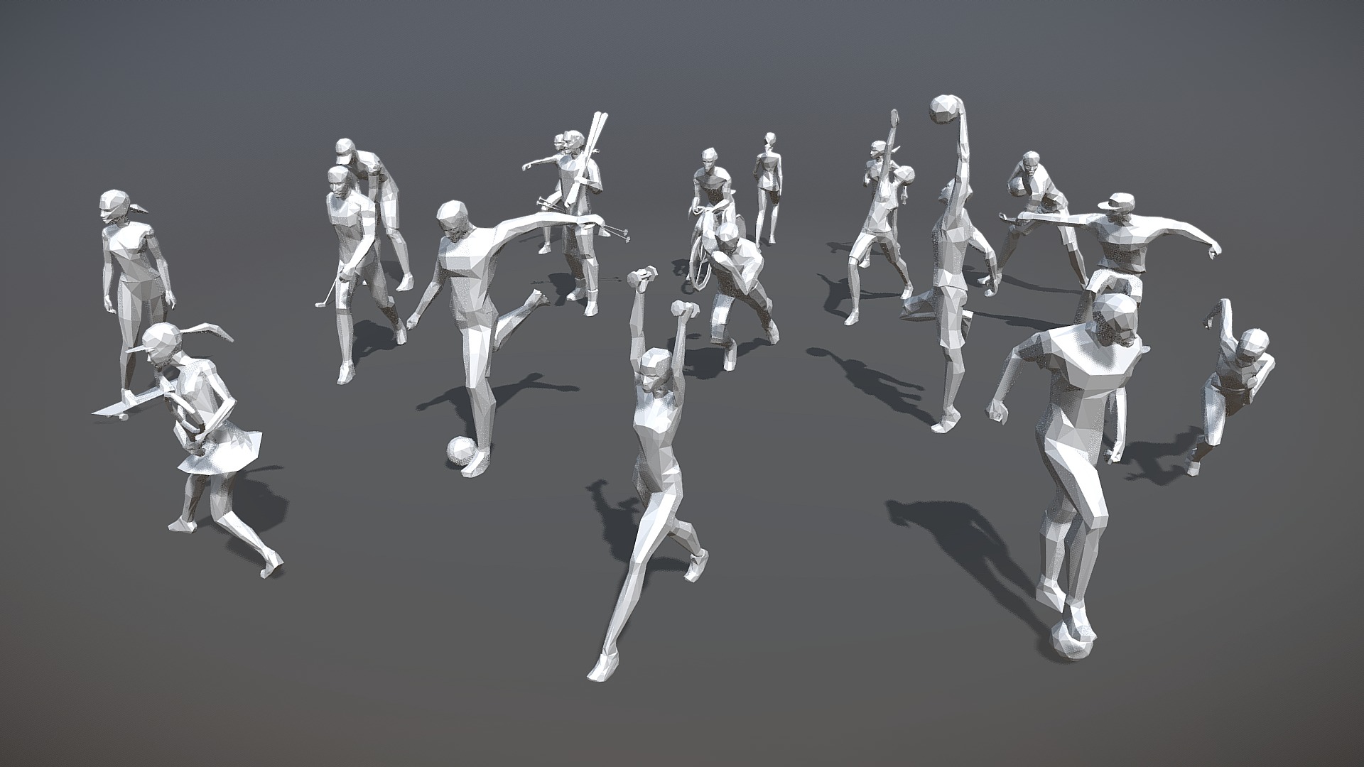 Low Poly Sport Pose 3d model