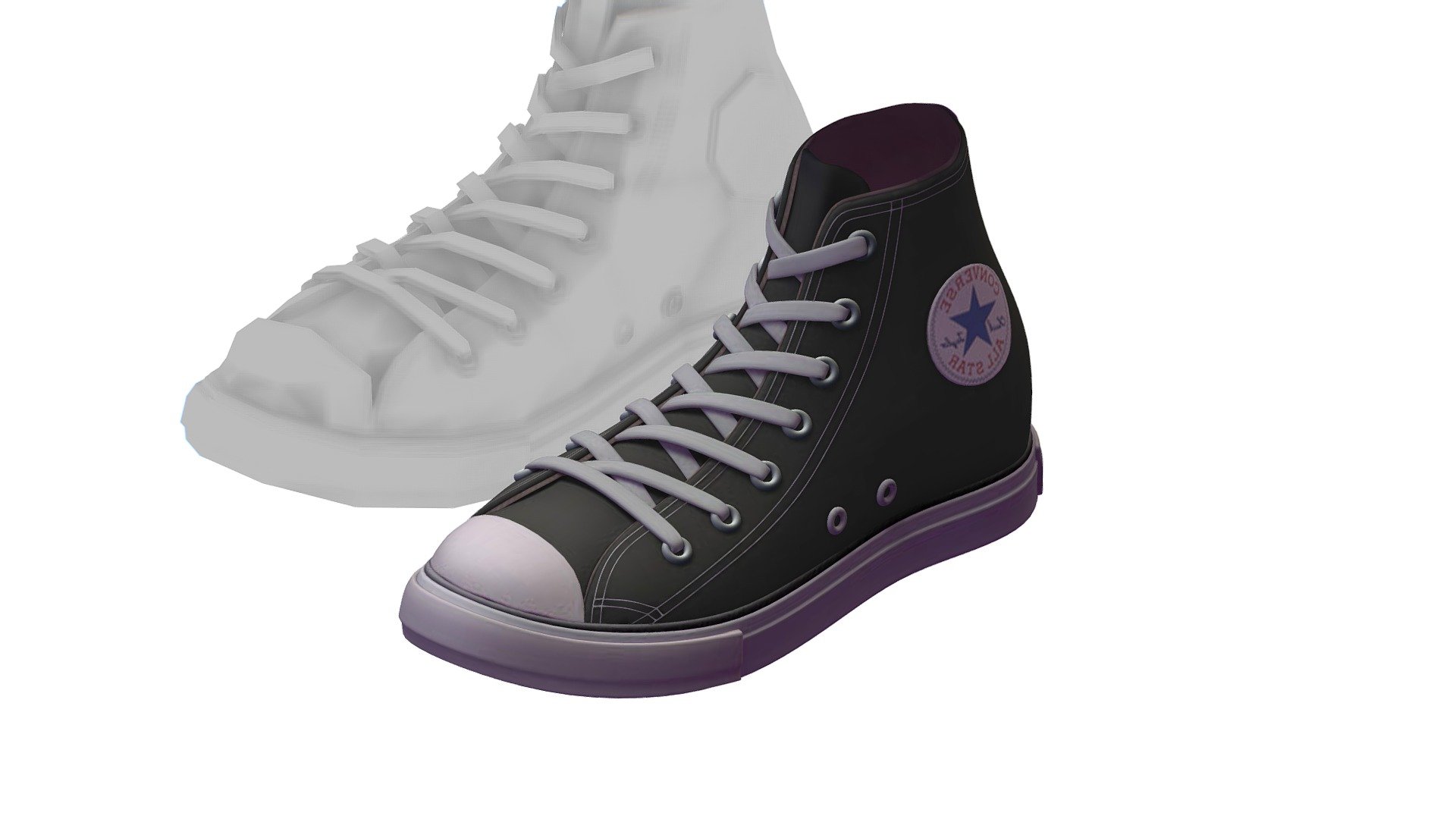 Cartoon High Poly Subdivision Sneakers 3d model