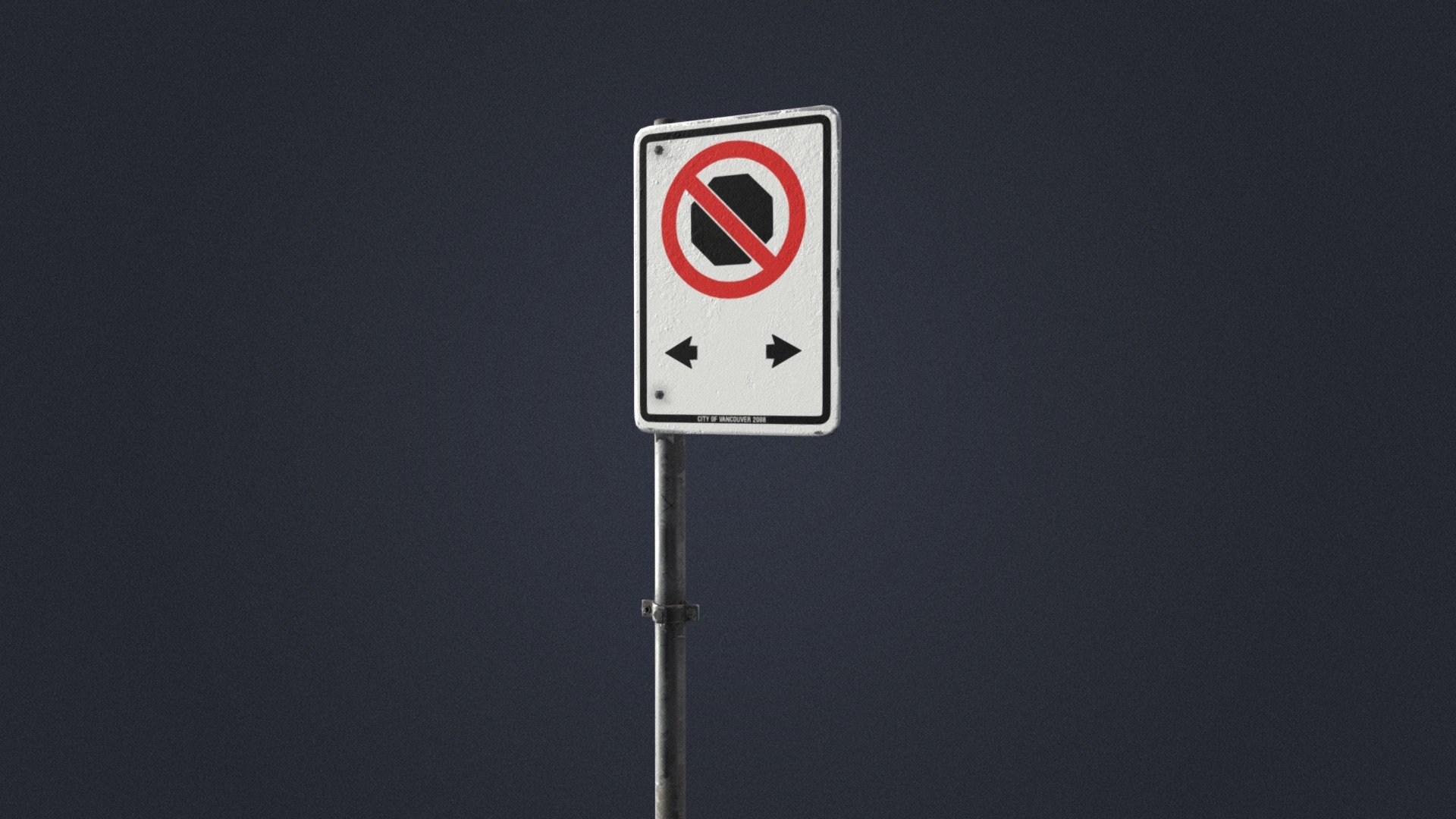 Vancouver No Stopping Sign 3d model