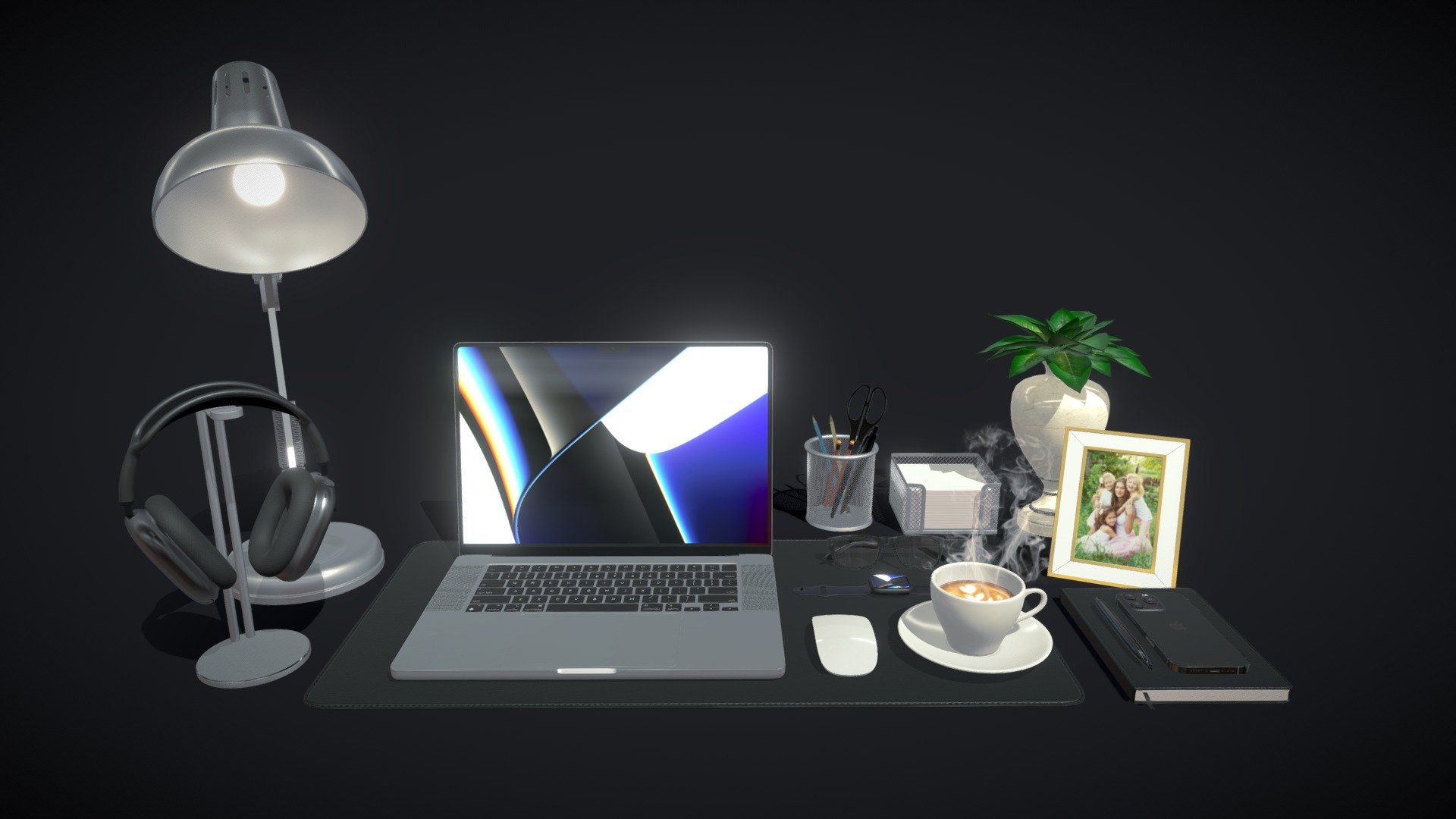 Workspace MacBook 6 3d model