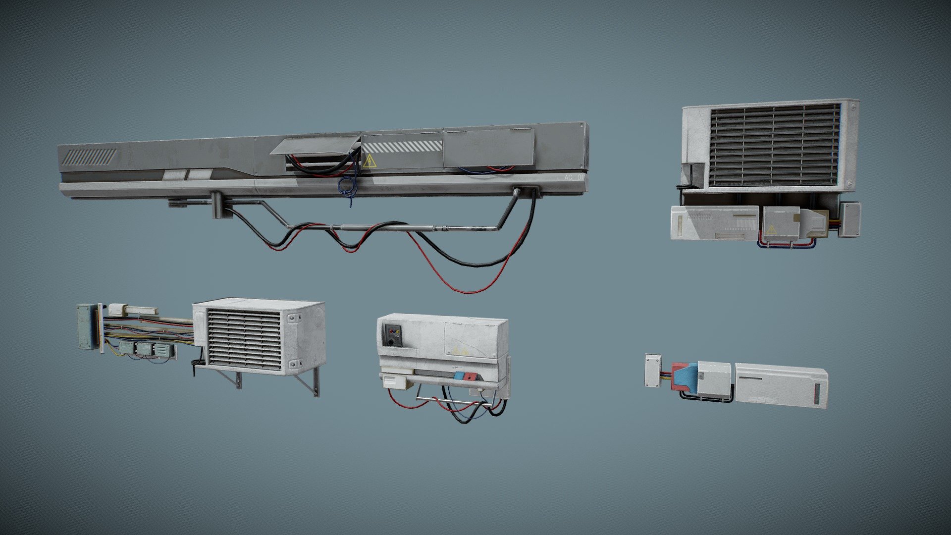 Cyberpunk Air Conditioner 3d model