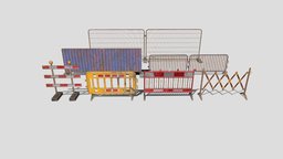 Construction site barrier pack V1 weathered