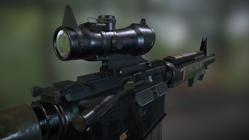 M4A1 with ACOG 3d model