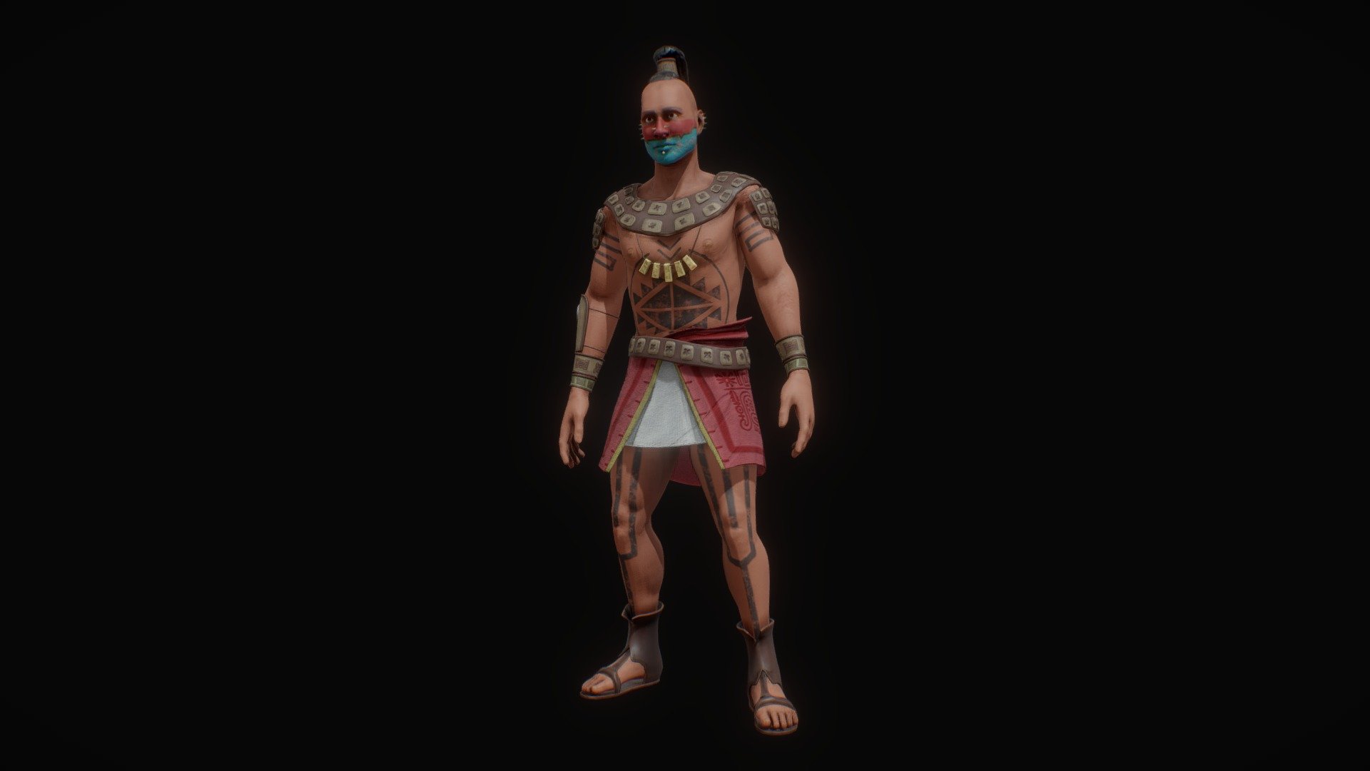 Mictlan: The Game Aztec Warrior Character 3d model