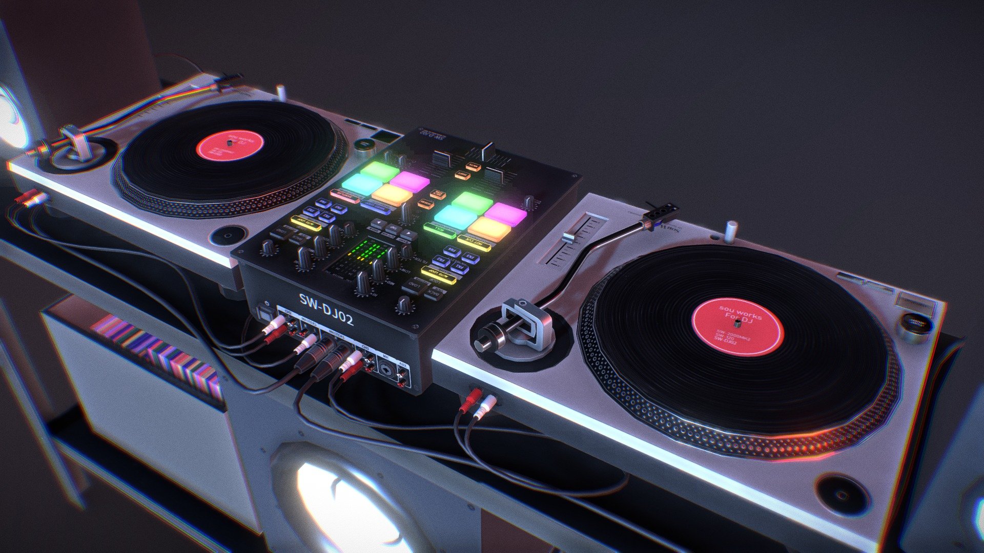 DJ Booth 3d model