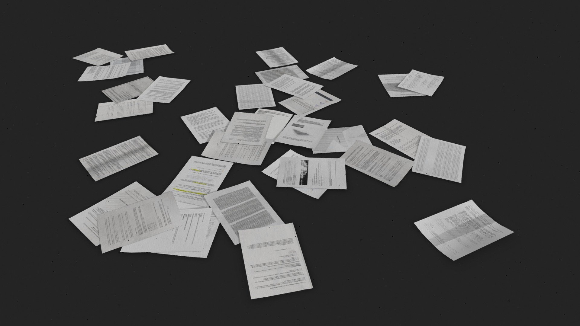 Scattered Paper 3d model