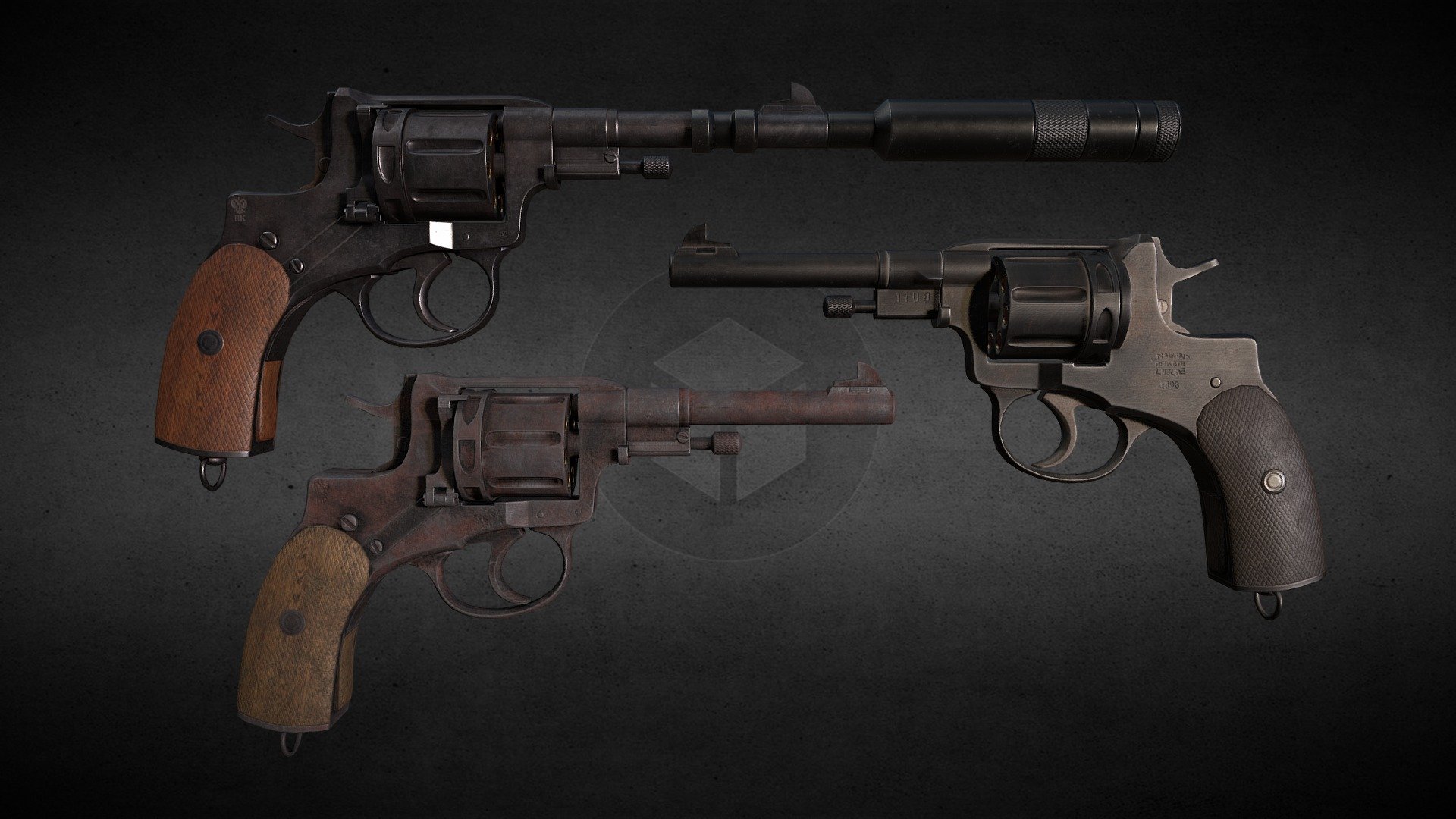 Nagant Revolver 3d model