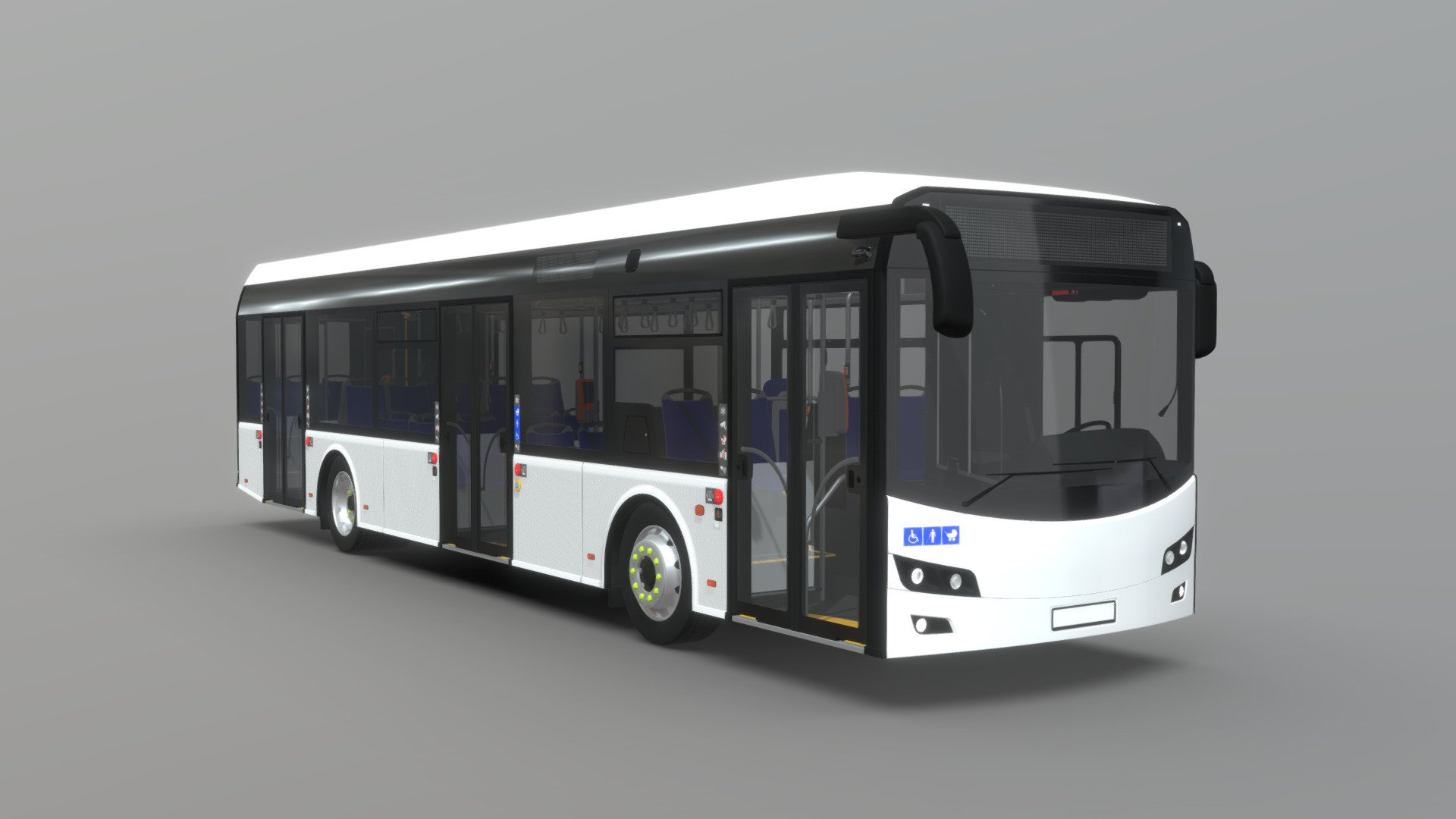 Low-Floor City Bus [Full Interior] 3d model