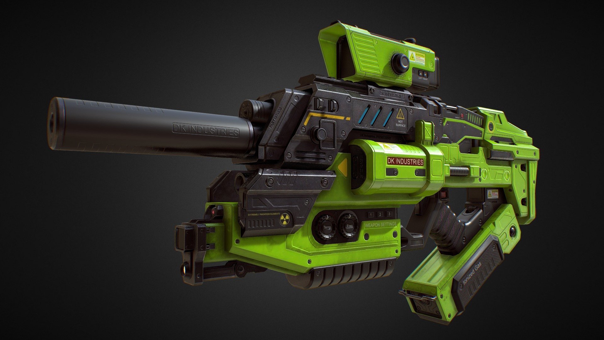 PBR Assault Plasma Gun (Green Skin) 3d model