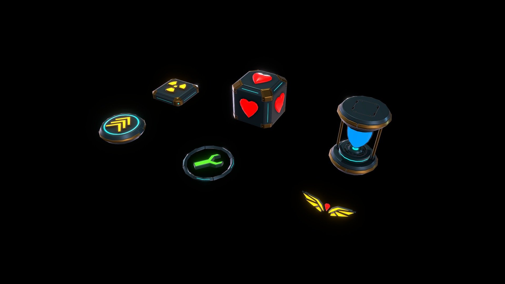 Modular Pick Up Items Examples 3d model