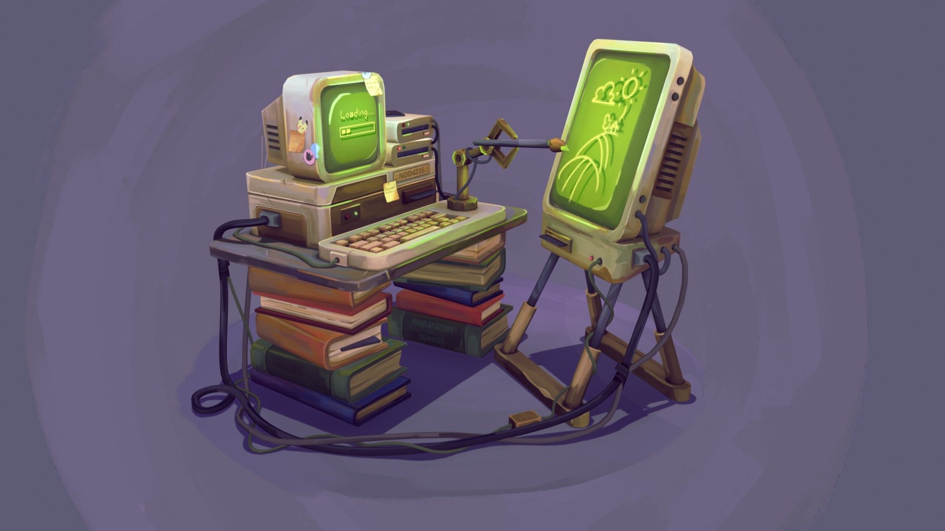 Retro Sci-fi computer 3d model