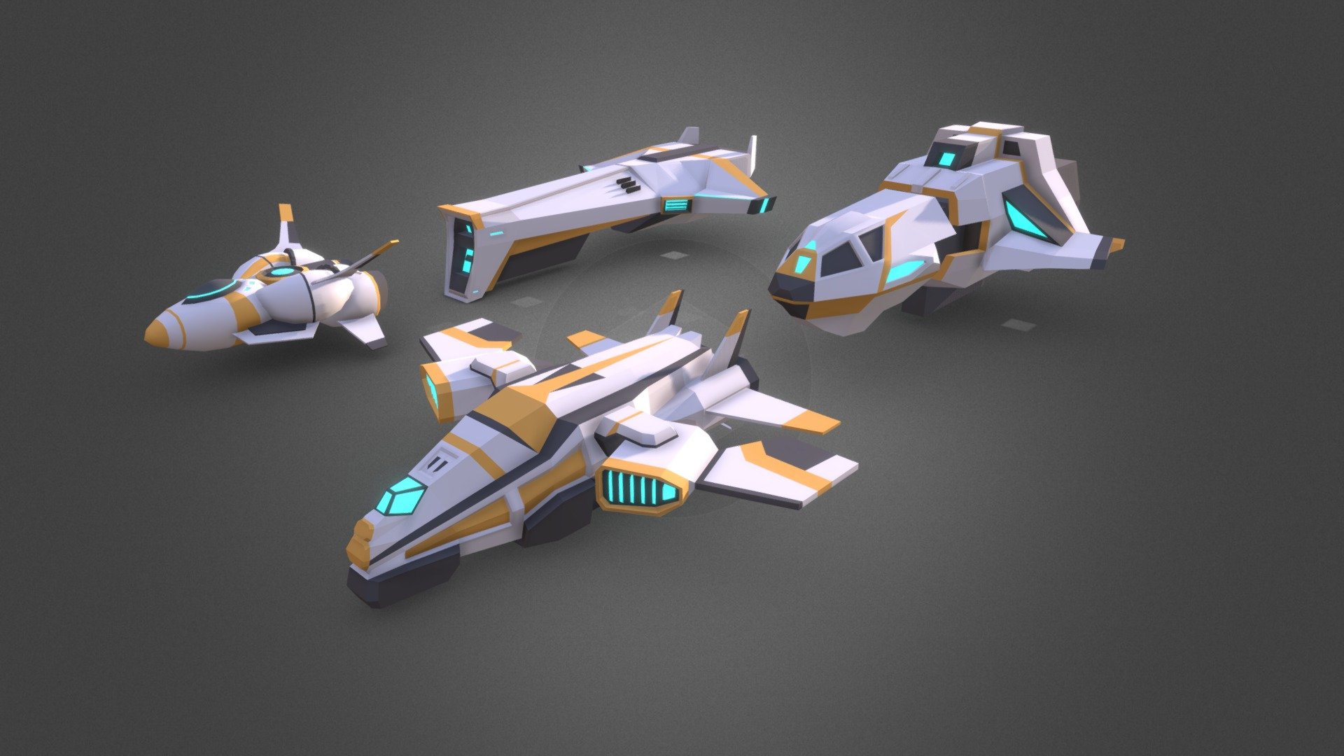 Sci-fi Space Aircrafts 3d model