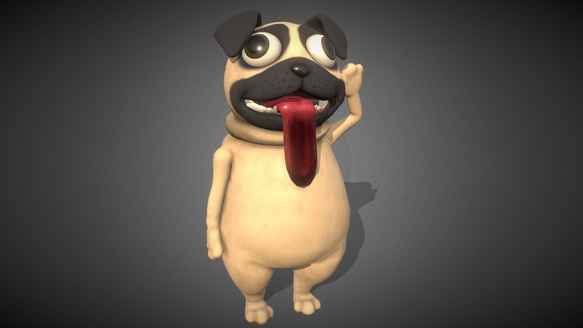 Cartoon Pug 3d model