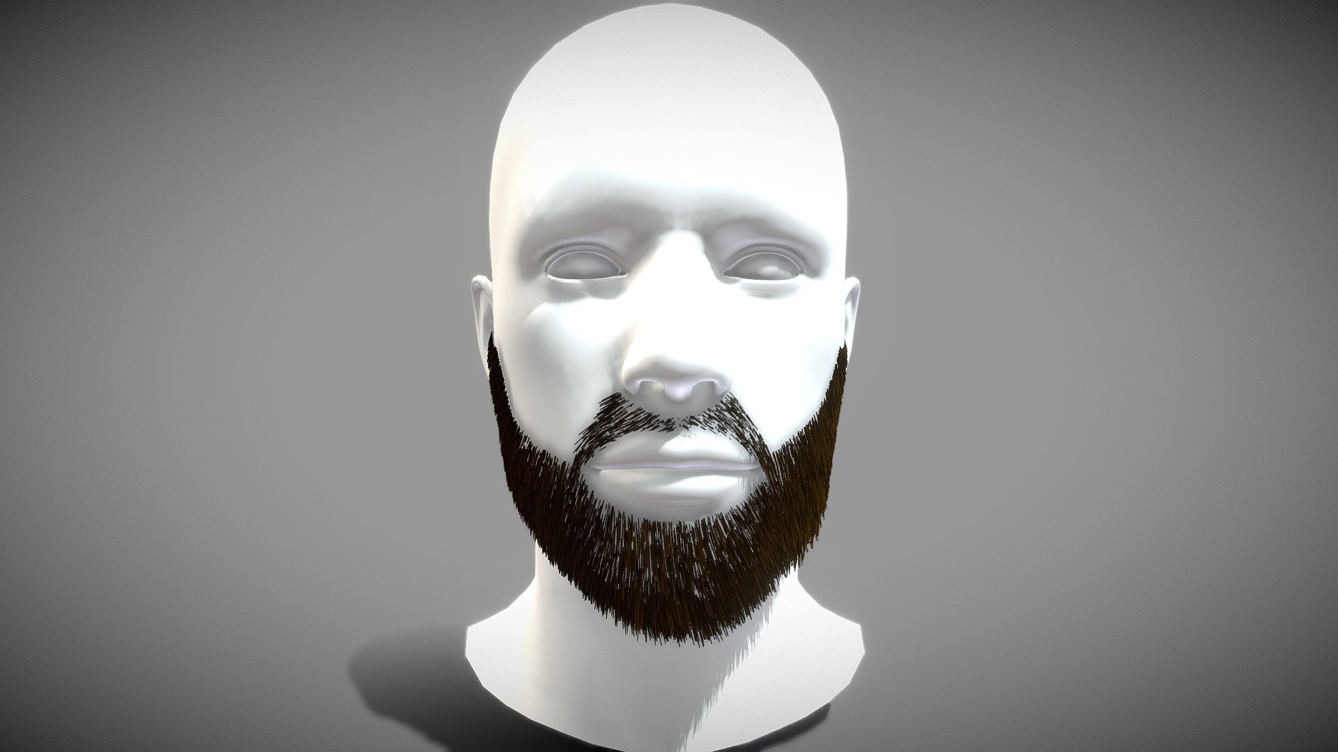 Black Short Beard 3d model